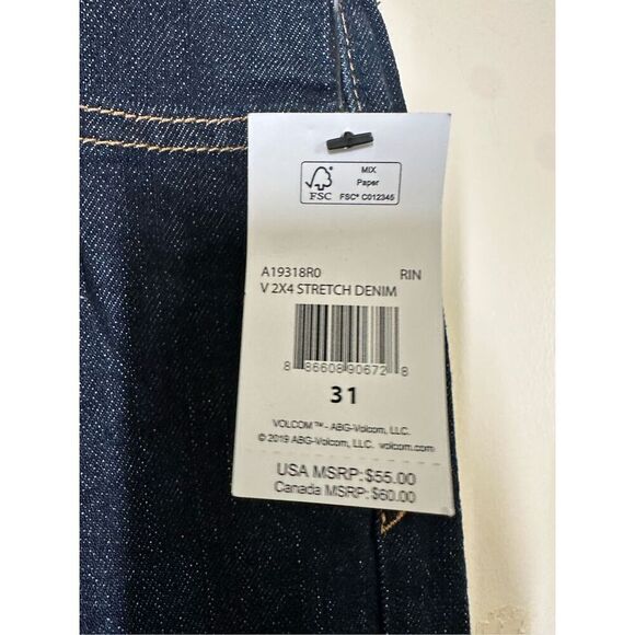 Volcom Men’s Dark Wash Skinny Jeans Size 31 New - Picture 3 of 6